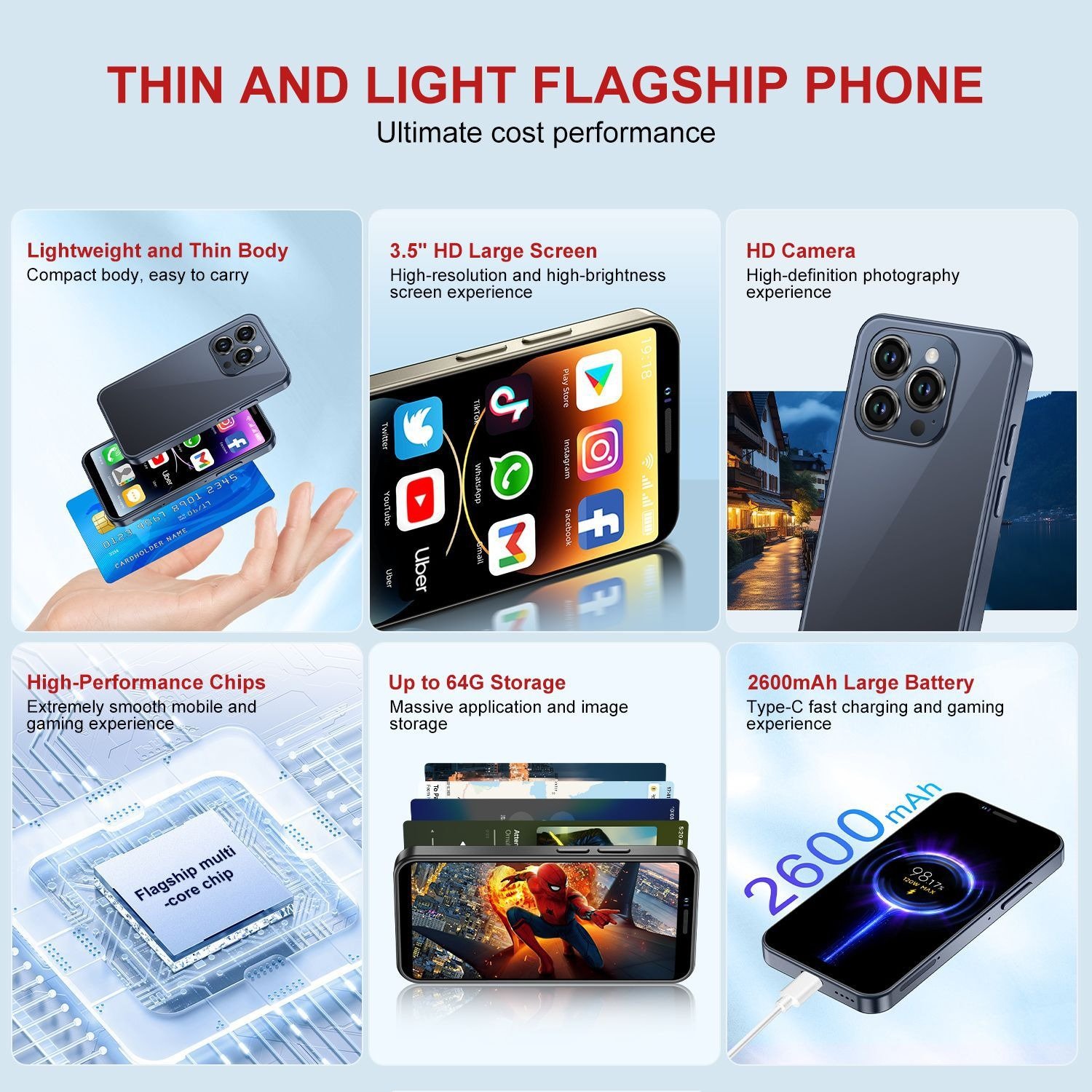 Best Selling SOYES 4G Mini Smartphone USA version 3.0 Inch quad core android 10.0 Dual SIM 3G+64G 2024 New arrived Mobile Phone